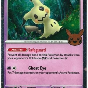 SV Paldean Fates 037/091 Mimikyu (Pikachu Pumpkin Cosmo Holo Stamp)