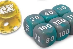 SV Surging Sparks Yellow Sparkle Die w/ Light Blue (small) Dice