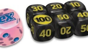 Chaos Rising Clear Pink w/ Blue Die & Small Black w/ Yellow Dice (6)