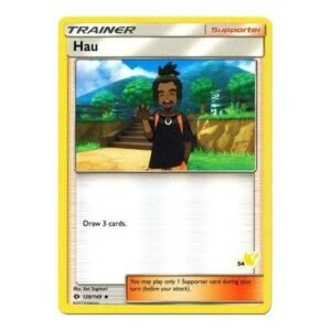 Sun and Moon (Base Set) 120/149 Hau (Pikachu Symbol 54)