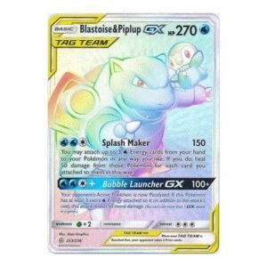 SM Cosmic Eclipse 253/236 Blastoise & Piplup GX (Tag Team Rainbow Rare )