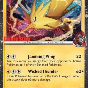 SV Destined Rivals 070/182 Team Rocket's Zapdos (Cosmo Holo GameStop Stamp)