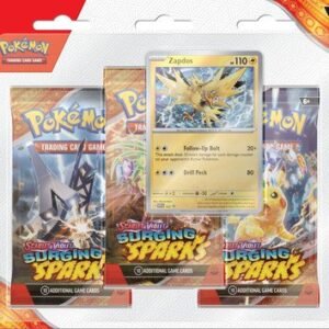 Scarlet and Violet Surging Sparks 3 Pack Blister Zapdos