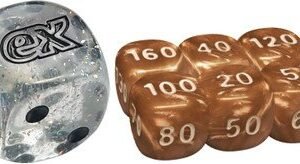 SV Prismatic Evolutions Clear Sparkle Die w/ Light Brown (small) Dice