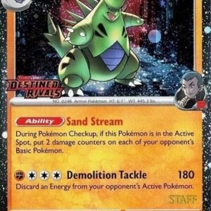 SV Destined Rivals 096/182 Team Rocket's Tyranitar (Cosmo Holo Destined Rivals Stamp STAFF)