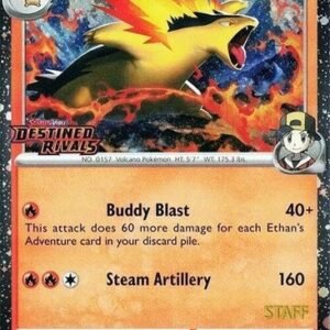SV Destined Rivals 034/182 Ethan's Typhlosion (Cosmo Holo Destined Rivals Stamp STAFF)
