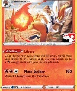 Sword & Shield (Base) 034/202 Cinderace (Prize Pack League Promo Non-Holo)
