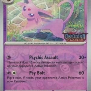 SV Obsidian Flames 086/197 Espeon (Reverse Holo Obsidian Flames Stamp)