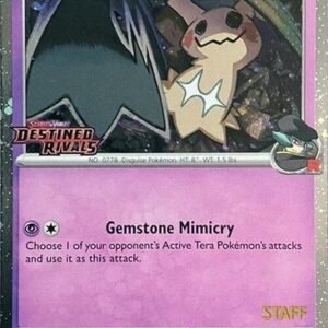 SV Destined Rivals 087/182 Team Rocket's Mimikyu (Cosmo Holo Destined Rivals Stamp STAFF)
