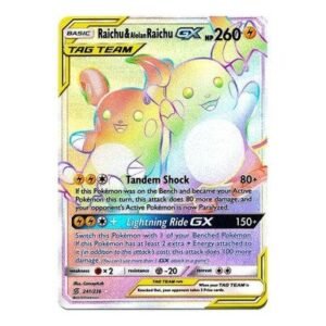 SM Unified Minds 241/236 Raichu & Alolan Raichu GX (Tag Team Rainbow Rare)