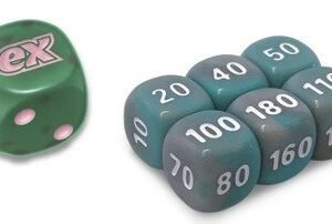 SV Paradox Rift EliteTrainer Green w/ Pink Die w/ White & Grey (small) Dice