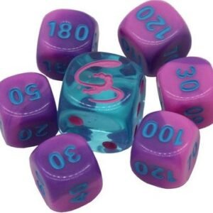 SWSH Fusion Strike Cyan w/ Pink & Purple (small) Dice