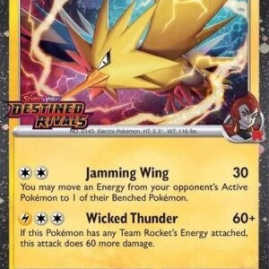 SV Destined Rivals 070/182 Team Rocket's Zapdos (Cosmo Holo Destined Rivals Stamp)