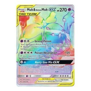 SM Unbroken Bonds 220/214 Muk & Alolan Muk GX (Rainbow Rare Tag Team)