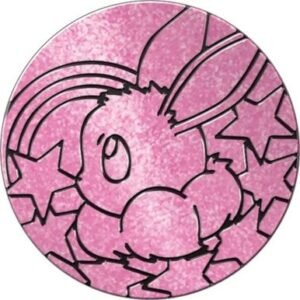 Pink & Black Glitter Eevee Oversized Coin